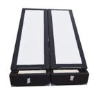 Base Box Baú Blindado King Bipartido AColchoes Poliéster Preto 49x193x203