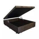 Base Box Baú Blindado Viúva AColchoes Suede Marrom 41x128x188