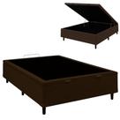 Base Box Baú Casal 138x188x35 Suede Pistão a Gás Galego Home Base Box Baú Casal 138x188x35 Suede Pistão a Gás Galego Home