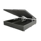 Base Box Baú Casal Bipartido A colchões Sintético Cinza 49x138x188 Base Box Baú Casal Bipartido A colchões Sintético Cinza 49x138x188
