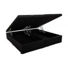 Base Box Baú Casal Bipartido Belos Sonhos Suede Preto 49x138x188