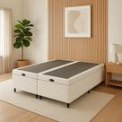 Base Box Baú Casal Bipartido material sintético Sintético 138x188x35