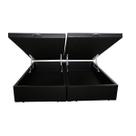 Base Box Baú Casal Bipartido Premium Sintético Preto 41x138x188