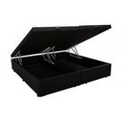 Base Box Baú Casal Bipartido RR Colchões Suede Preto