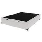 Base Box Baú Casal Branco de Madeira 138cm KazaMix