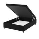 Base Box Bau Casal Cairo (43x138x188cm) Preto - Casa Giulia