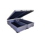 Base Box Baú Casal Pistão a Gás Suede Bipartido 138x188 cinza suede Base Box Baú Casal Pistão a Gás Suede Bipartido 138x188 cinza suede