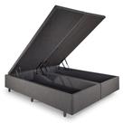 Base Box Baú King 193x203 cm Linho Cinza