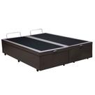 Base Box Baú King Bipartido Santo Box Sintético Marrom 47x192x203