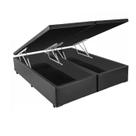 Base Box Baú King Bipartido Sintético Cinza 42x193x203