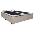 Base Box Baú para Cama Casal King 192x203cm Bipartido Liz S05 Sintético Bege - Mpozenato