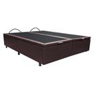 Base Box Baú para Cama Casal King 192x203cm Bipartido Liz S05 Sintético Marrom - Mpozenato