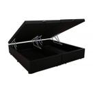 Base Box Baú Queen Bipartido A colchões Suede Preto 41x158x198