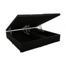 Base Box Baú Queen Bipartido Khouse Suede Preto 40x158x198