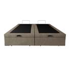 Base Box Baú Queen Bipartido Santo Box Suede Bege 47x158x198
