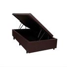 Base Box Baú Reforçada e Resistente Solteiro Marrom 88x188x34 cm