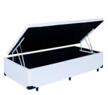 Base Box Baú Solteirão A colchões Sintético Branco 41x96x203