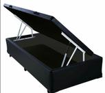 Base Box Baú Solteirão Mja Móveis Sintético Preto - 39x128x188