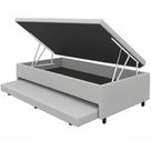 Base Box Baú Solteiro com Auxiliar material sintético 43x188x88 Alto Nivel