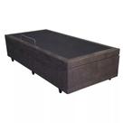 Base Box Baú Solteiro Santo Box Suede Marrom 47x78x188
