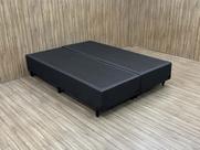 Base Box Bipartido King material sintético Linhão Preto 37X192X203 AN