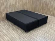 Base Box Bipartido King Suede Preto 37X192X203 AN
