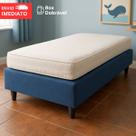 Base Box Cama Infantil Dobrável 150x70 Suede Azul Rosa Madeira Resistente Montagem Fácil e Transporte Prático