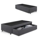 Base Box Cama Solteiro com Gaveta Sapateira 88x188 cm Suede Cinza