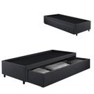 Base Box Cama Viúva com Gaveta Sapateira para colchão 120x203 cm Linho Cinza Base Box Cama Viúva com Gaveta Sapateira para colchão 120x203 cm Linho Cinza