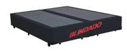 Base Box Casal Bipartido Blindado Suede Preto