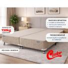Base Box Casal Bipartido Castor Premium 138x188 cm Tecido Bouclé Suporta até 300kg