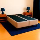 Base Box Casal Bipartido Suede Bege PoliConfort 138x188x26