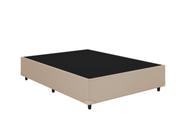Base Box Casal material sintético Bege 138x188 Blindado