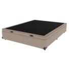 Base Box com Baú Bege Viúvo 128cm de Madeira KazaMix - Bege
