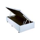 Base Box com Baú Branco de Cama Solteiro Resistente