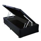 Base Box com Baú Preto de Cama Solteiro Resistente