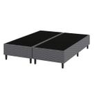 Base Box King 193x203x38 Flávia Cinza Umaflex Bipartida Estrutura Reforçada
