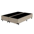 Base Box King Bipartido Homequeen Suede Bege 40x193x203