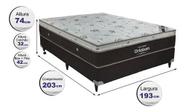 Base Box King Blindada Preta + Colchão Sleep King Casal (203x193x74) - Ortobom