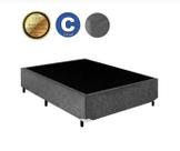 Base Box Lobbox Casal Bau 1,38 X 1,88 X 0,39 Suede Cinza Amassado
