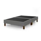 Base Box Madri Bipartido 1,38 X 1,88 Casal Klm Móveis Cinza