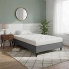 Base Box para Cama Solteiro 188x88 Tecido Suede Cinza