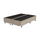 Base Box Queen Bipartido Bege Suede 158x198