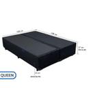 Base Box Queen Bipartido Blindado 158x198 Tecido Suede Preto ou Cinza Mais Espaço Fino Acabamento