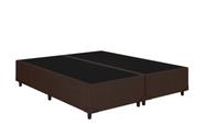 Base Box Queen Bipartido material sintético Marrom 158x198