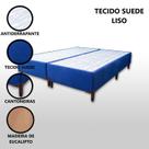 Base Box Queen Bipartido Padrão Suede Liso (1,58 x 1,88 m) Com 37 cm de altura Para Colchão