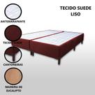 Base Box Queen Bipartido Padrão Suede Liso (1,58 x 1,88 m) Com 37 cm de altura Para Colchão