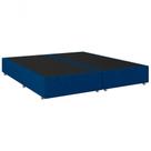 Base Box Queen Bipartido Suede Azul 38x158x198 Base Box Queen Bipartido Suede Azul 38x158x198