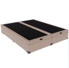 Base Box Queen Suede Bege PoliConfort 158x198x26