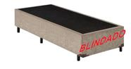 Base Box Solteiro Blindado Suede Bege Base Box Solteiro Blindado Suede Bege